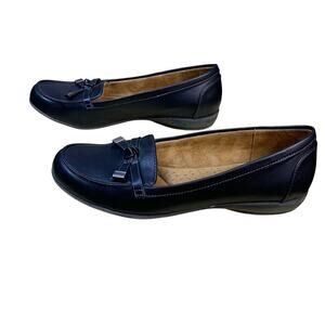 Natural Soul by Naturalizer Gacee Black Leather Loafer -  Size 9W